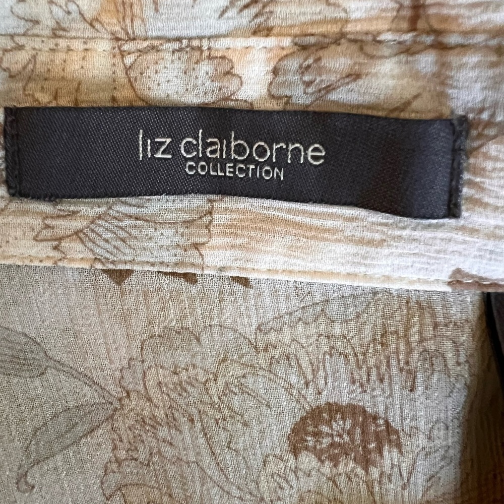 Liz Claiborne 100% Silk Crinkle Blouse - Picture 4 of 5